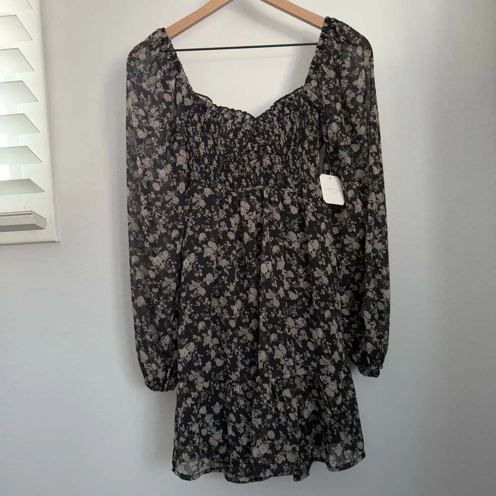 Altar’d State XS Brentwood Floral Mini Dress Whimsigoth Smock Bustier babydoll - Picture 2 of 10